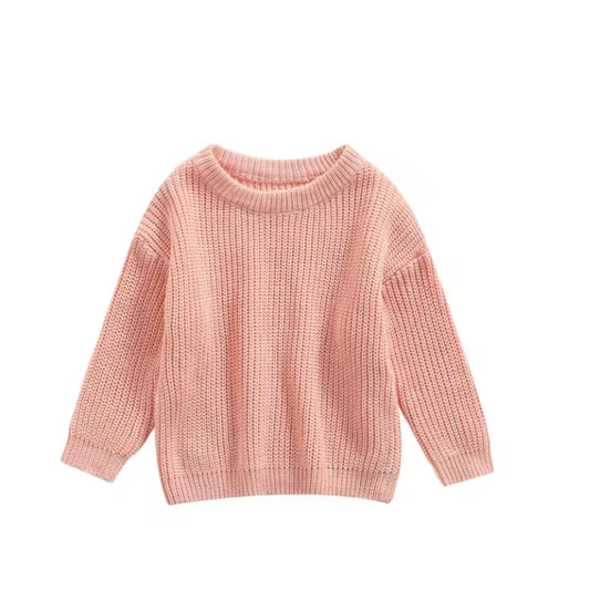 Baby Girls clothing - Chinky knit cotton Jumper - special price- Peach Pink