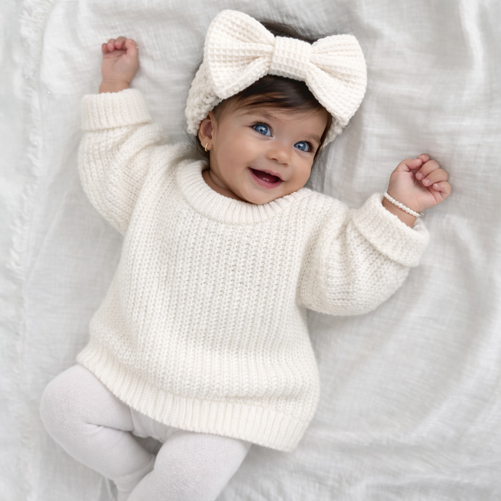 Baby Girls clothing - Chinky knit cotton Jumper - special price
