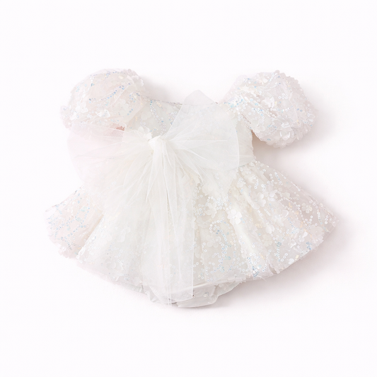 Baby Girls Clothing- Margarett sequin appliqué Romper- Special Price