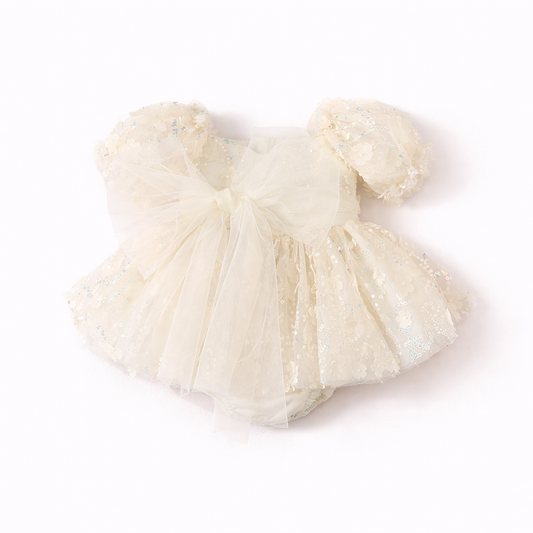 Baby Girls Clothing- Margarett sequin appliqué Romper - Special Price